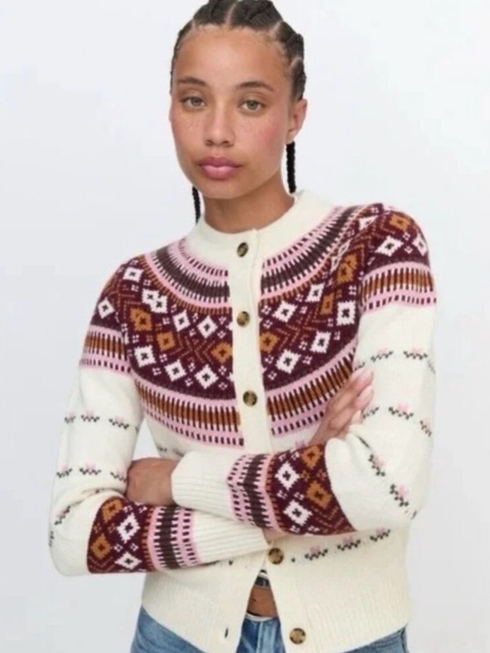 Hill House Home The Ren Wool Fair Isle Sweater Cardigan